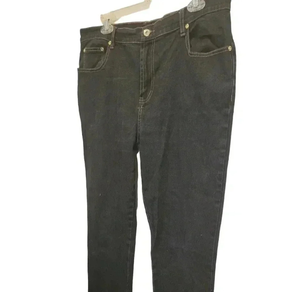 Diane Gilman straight leg Jeans sz 12 leg zips